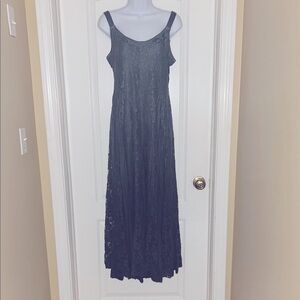 Blue Tie-dye Lace Dress Small